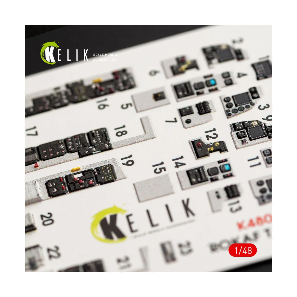 T-50 ROKAF interior 3D decals for Academy kit, 1/48 - Kelik K48057
