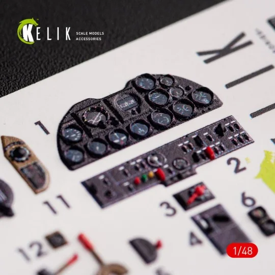 P-51H Mustang interior 3D decals for Modelsvit kit, 1/48 - Kelik K4...
