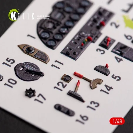 P-51H Mustang interior 3D decals for Modelsvit kit, 1/48 - Kelik K4...