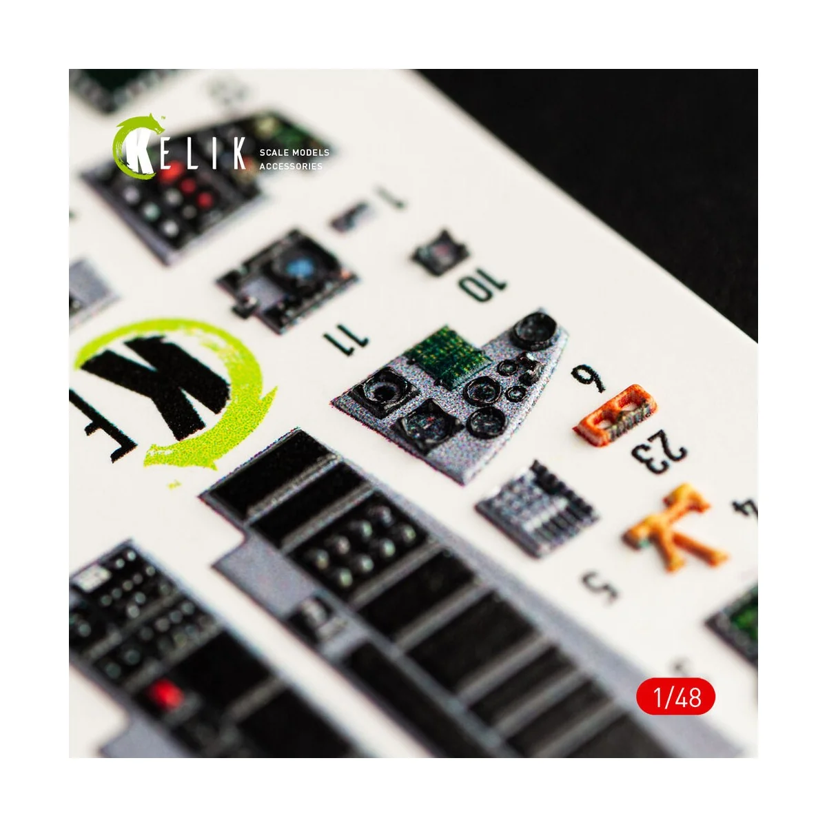 F-16F Desert Vipers Block 60 interior 3D decals for Kinetic kit, 1/...