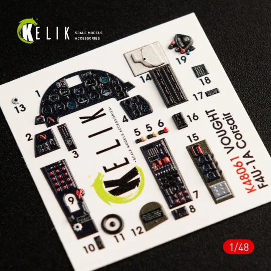F4U-1A Corsair interior 3D decals for Tamiya kit, 1/48 - Kelik K48061