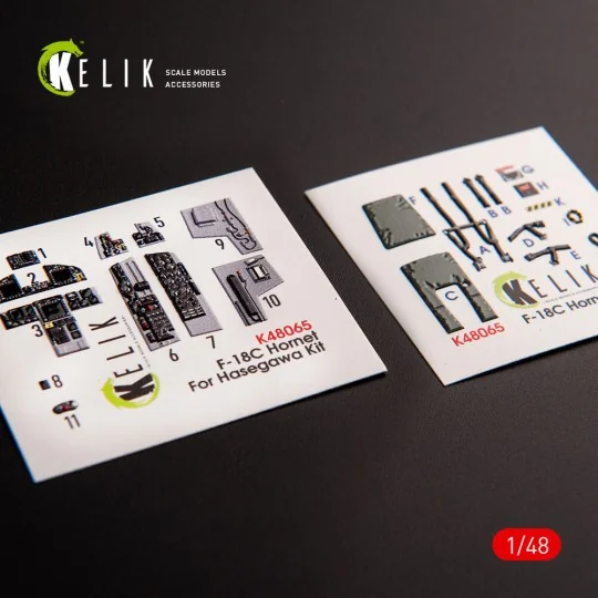 F-18C Hornet interior 3D decals for Hasegawa kit, 1/48 - Kelik K48065