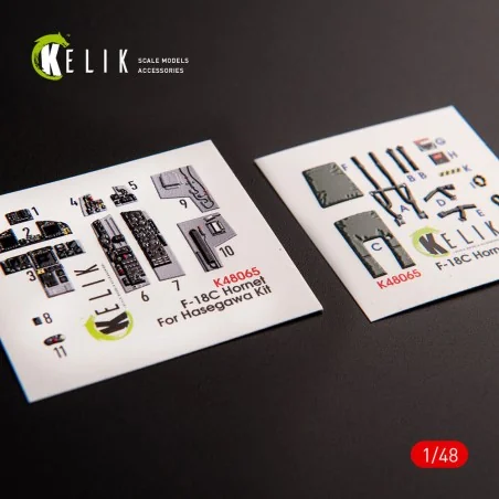 F-18C Hornet interior 3D decals for Hasegawa kit, 1/48 - Kelik K48065