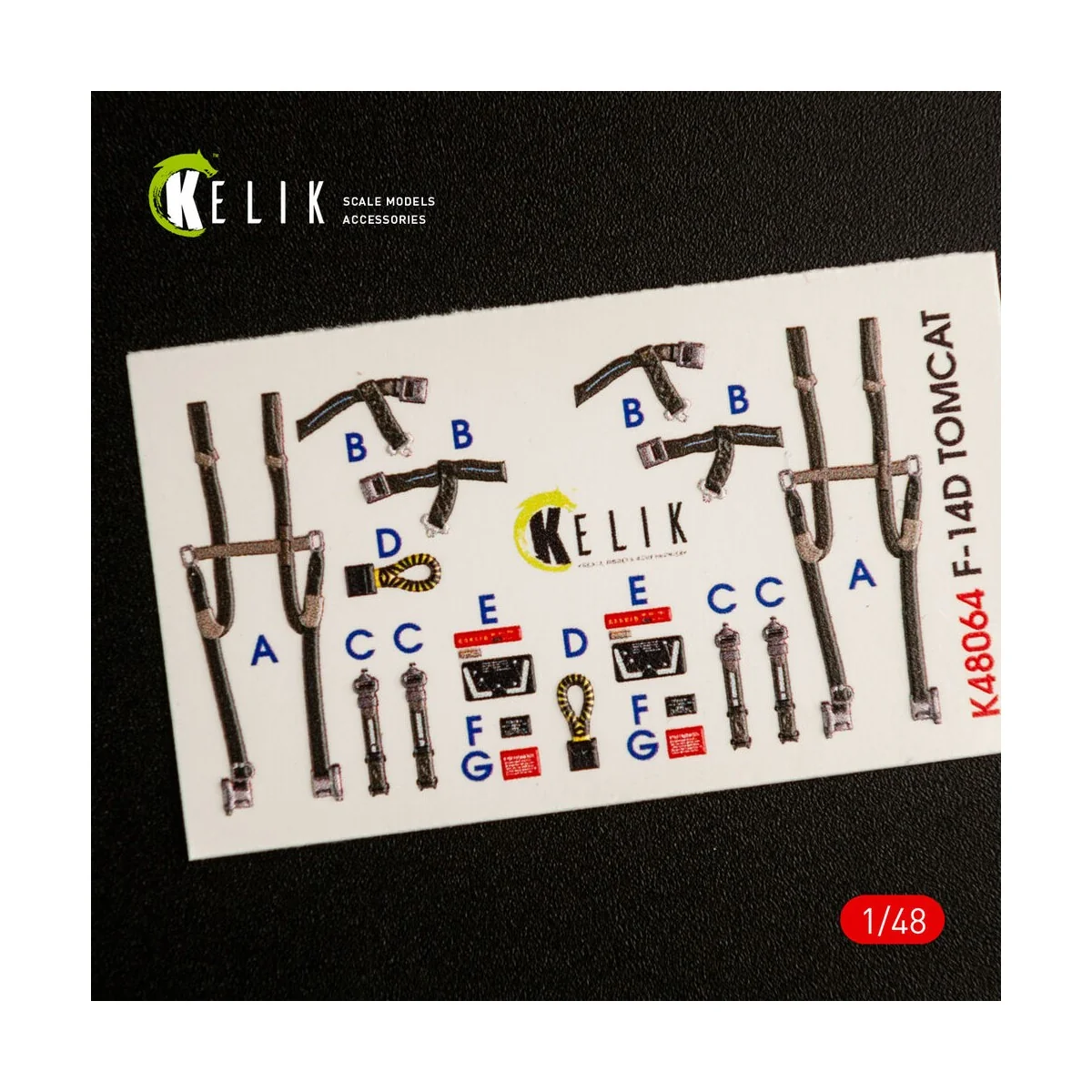F-14D Tomcat interior 3D decals for AMK kit, 1/48 - Kelik K48064