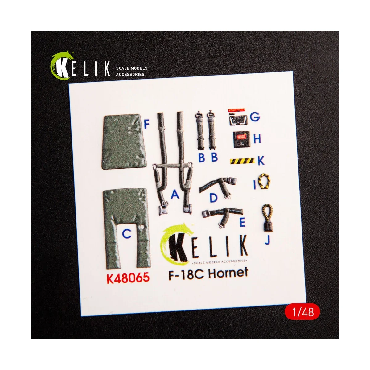 F-18C Hornet interior 3D decals for Hasegawa kit, 1/48 - Kelik K48065
