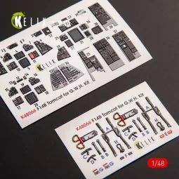 F-14B Tomcat interior 3D decals for GWH kit, 1/48 - Kelik K48066
