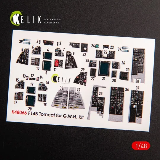 F-14B Tomcat interior 3D decals for GWH kit, 1/48 - Kelik K48066