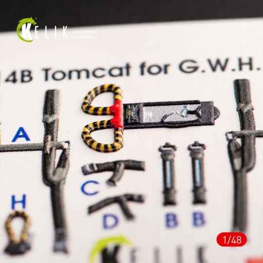 F-14B Tomcat interior 3D decals for GWH kit, 1/48 - Kelik K48066