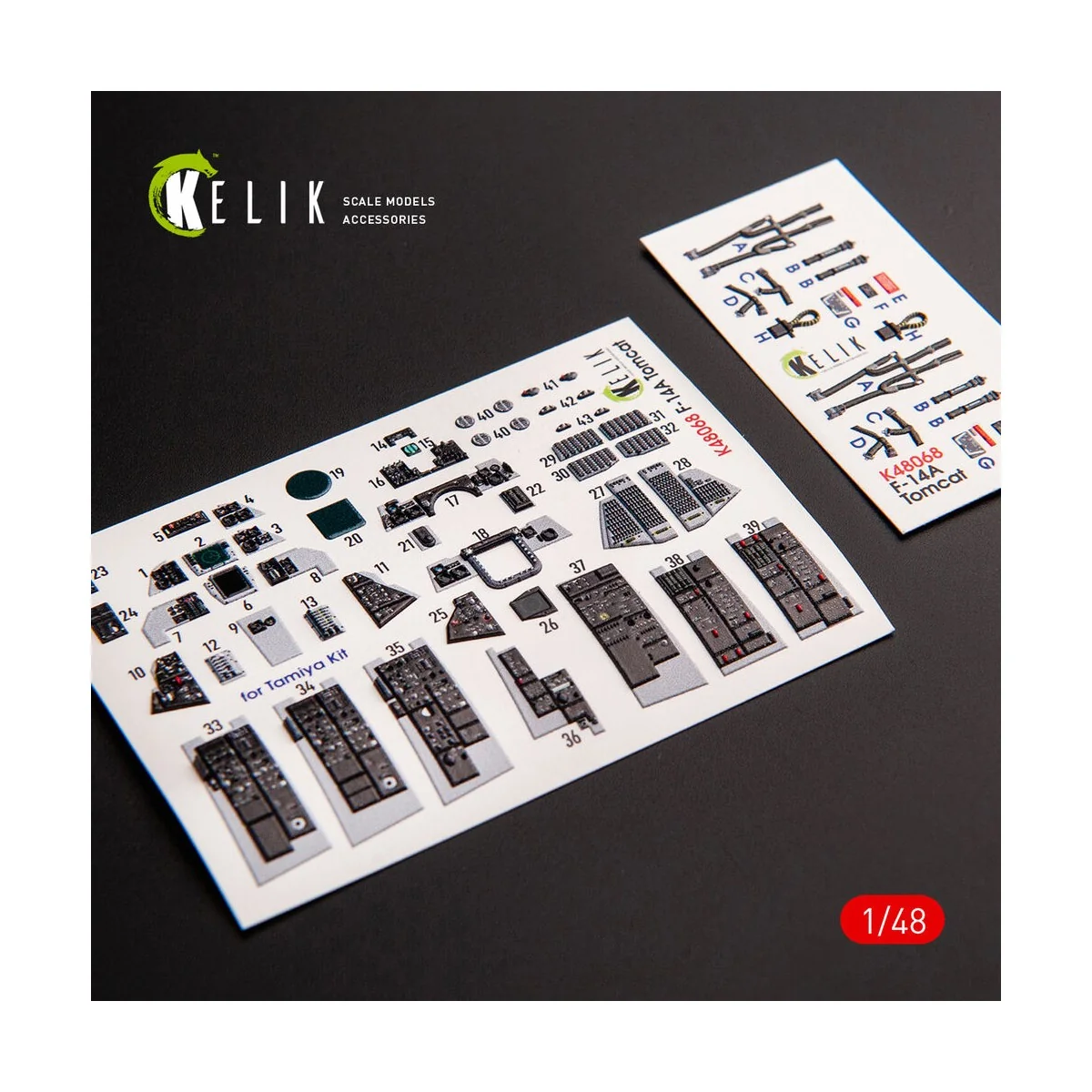 F-14A Tomcat late interior 3D decals for Tamiya kit, 1/48 - Kelik K...