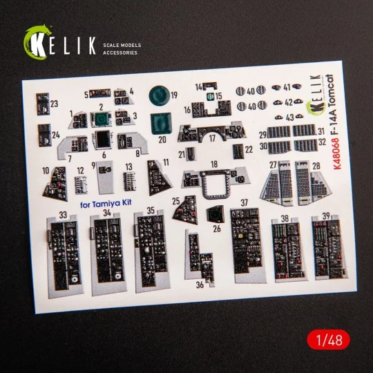 F-14A Tomcat late interior 3D decals for Tamiya kit, 1/48 - Kelik K...
