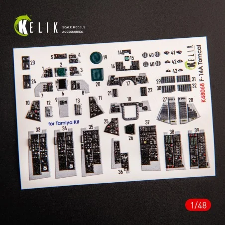 F-14A Tomcat late interior 3D decals for Tamiya kit, 1/48 - Kelik K...