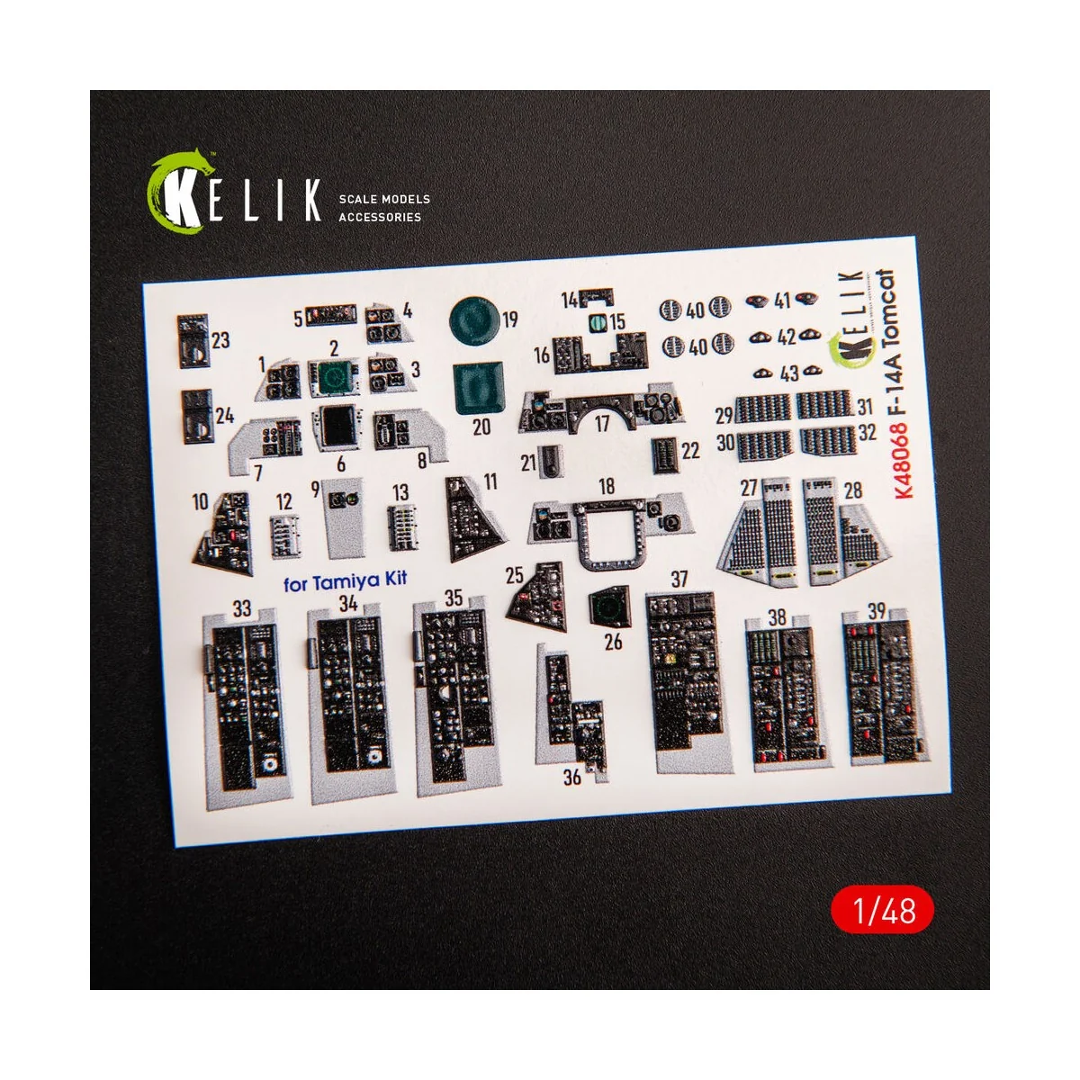 F-14A Tomcat late interior 3D decals for Tamiya kit, 1/48 - Kelik K...