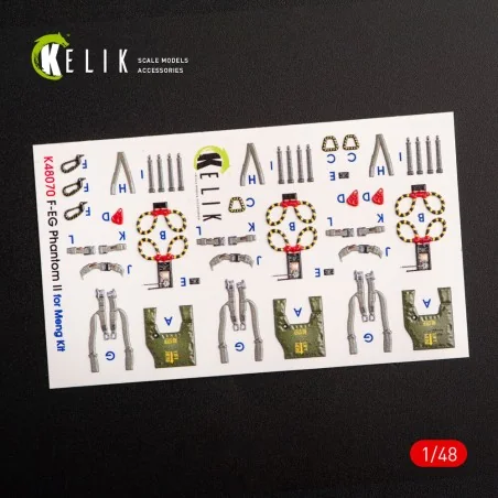 F-4E Phantom II interior 3D decals for Meng kit, 1/48 - Kelik K48070