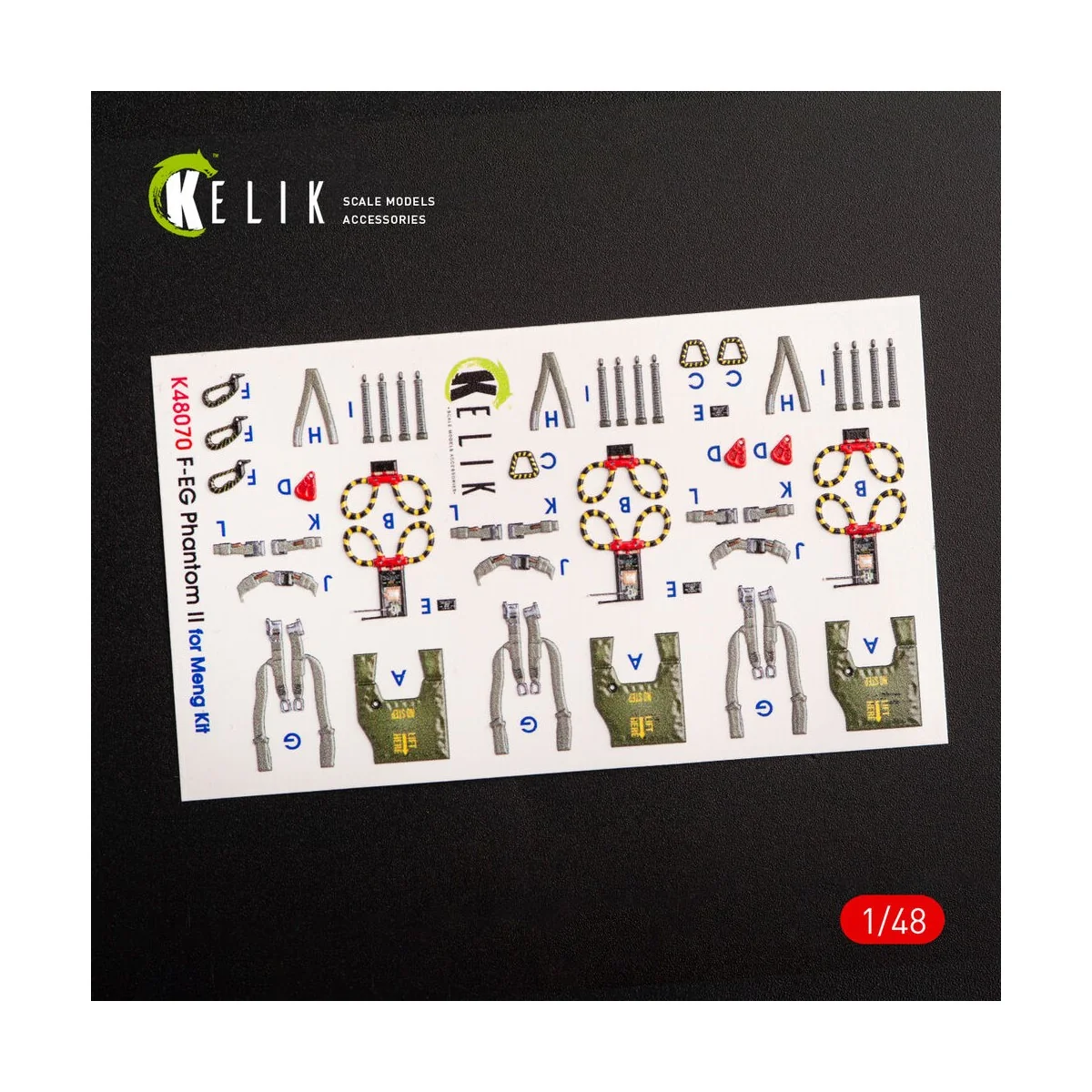 F-4E Phantom II interior 3D decals for Meng kit, 1/48 - Kelik K48070