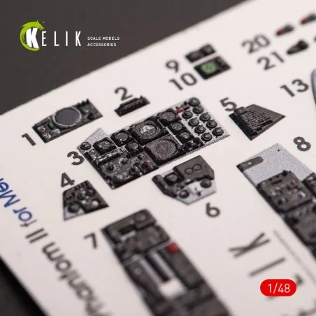 F-4E Phantom II interior 3D decals for Meng kit, 1/48 - Kelik K48070