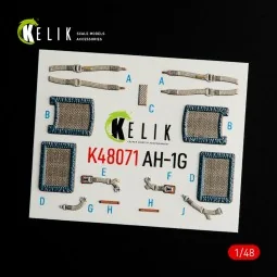 AH-1G interior 3D decals forICM/SpecialHobby kit, 1/48 - Kelik K48071 2