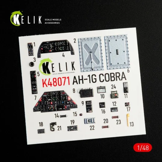 AH-1G interior 3D decals forICM/SpecialHobby kit, 1/48 - Kelik K48071