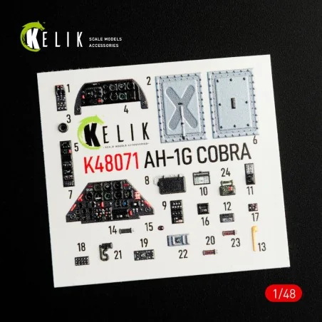 AH-1G interior 3D decals forICM/SpecialHobby kit, 1/48 - Kelik K48071