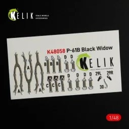 P-61B 'Black Widow' interior 3D decals for GWH kit, 1/48 - Kelik K4... 2