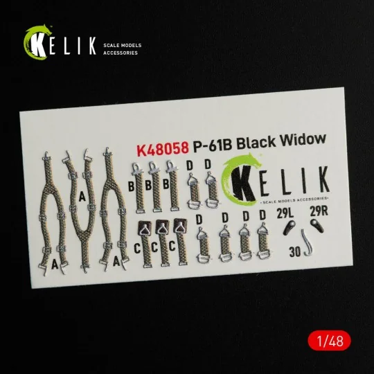 P-61B 'Black Widow' interior 3D decals for GWH kit, 1/48 - Kelik K4...