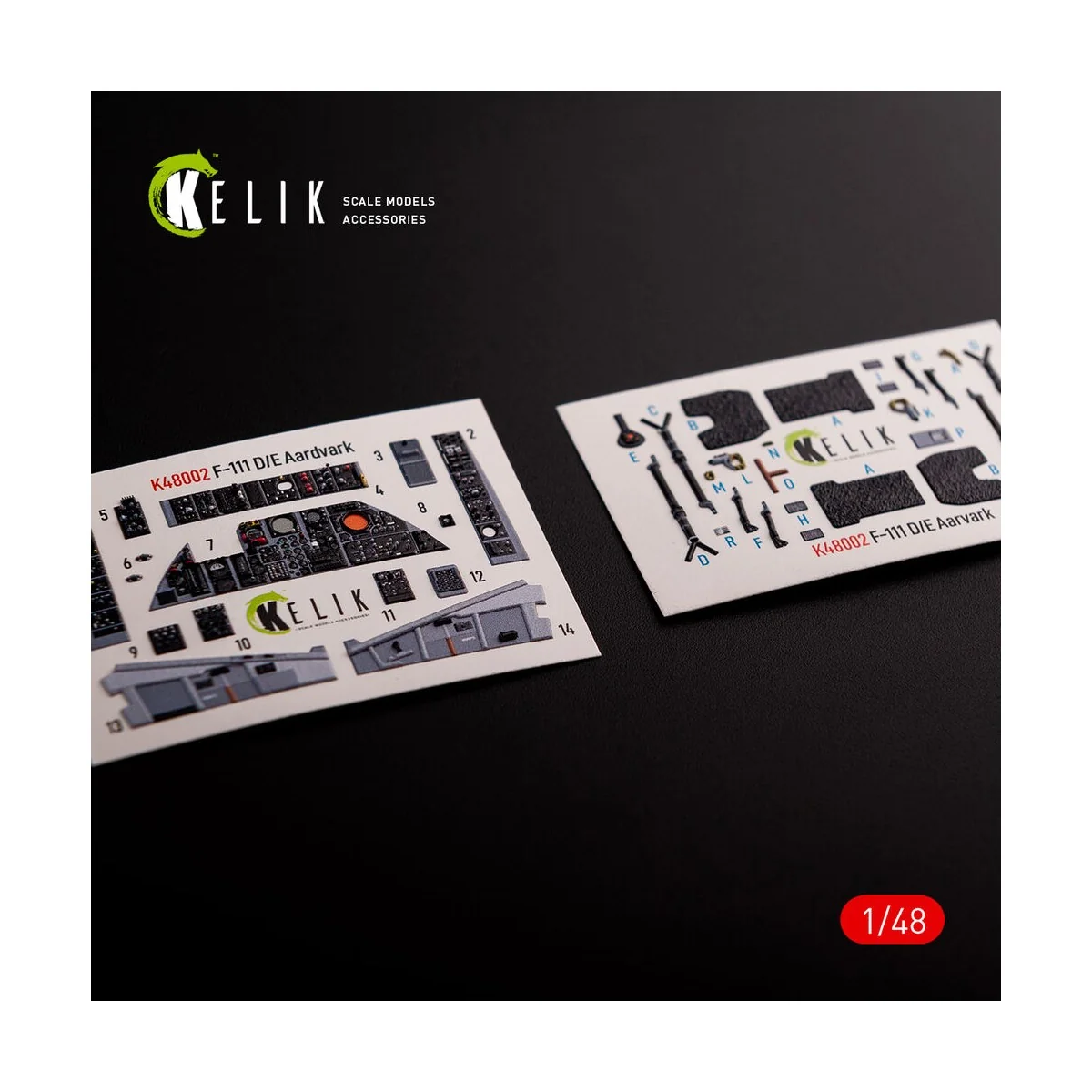 F-111 D/E Aardvark interior 3D decals for HobbyBoss kit, 1/48 - Kel...