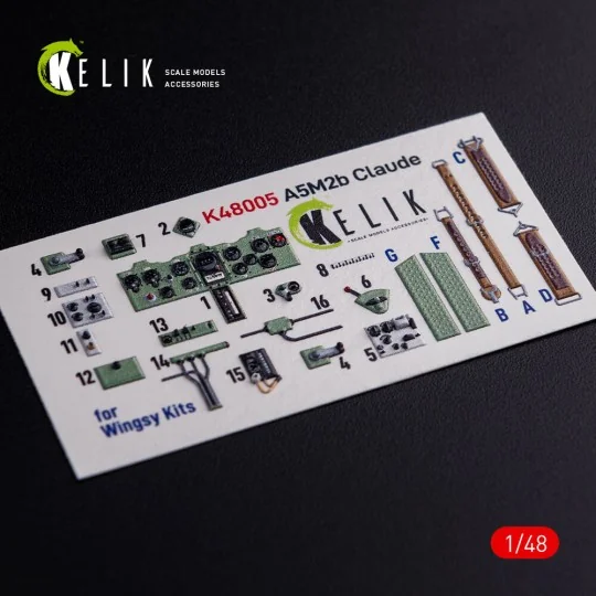 A5M2B Claude interior 3D decals for WingsyKits kit, 1/48 - Kelik K4...