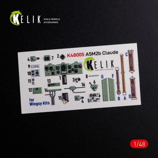 A5M2B Claude interior 3D decals for WingsyKits kit, 1/48 - Kelik K4...