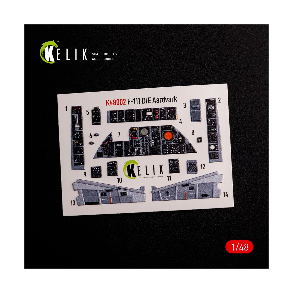 F-111 D/E Aardvark interior 3D decals for HobbyBoss kit, 1/48 - Kel...