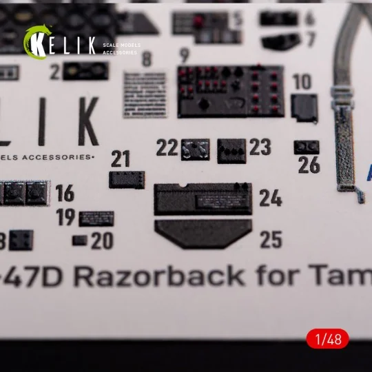 P-47D Razorback interior 3D decals for Tamiya kit, 1/48 - Kelik K48015