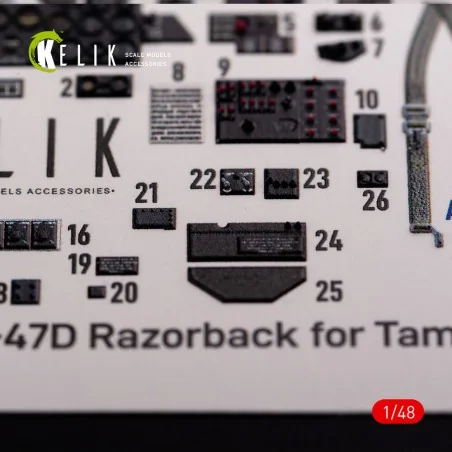 P-47D Razorback interior 3D decals for Tamiya kit, 1/48 - Kelik K48015