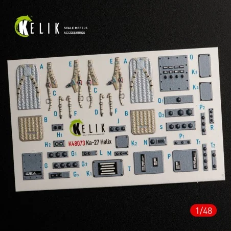 Ka-27 Helix interior 3D decals for HobbyBoss kit, 1/48 - Kelik K48073