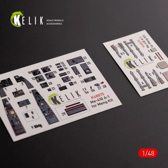 Messerschmitt Me-410 A1 interior 3D decals for Meng Model kit, 1/48...