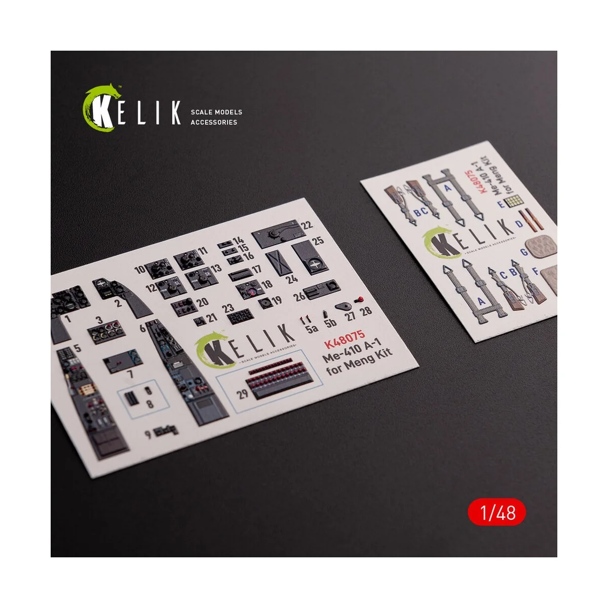 Messerschmitt Me-410 A1 interior 3D decals for Meng Model kit, 1/48...