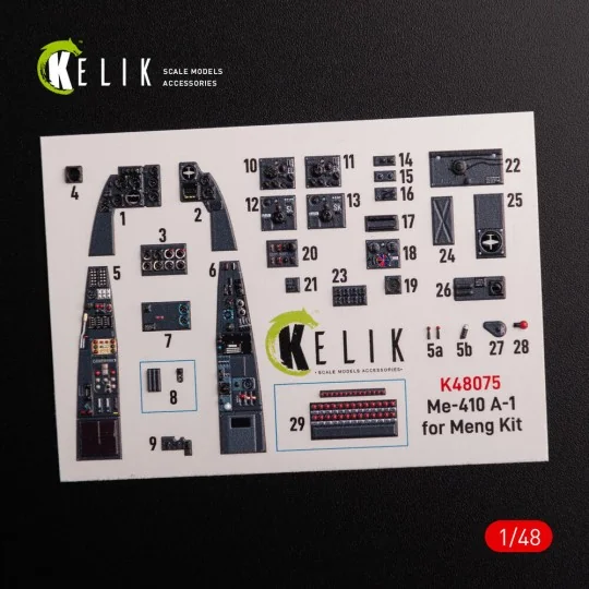 Messerschmitt Me-410 A1 interior 3D decals for Meng Model kit, 1/48...