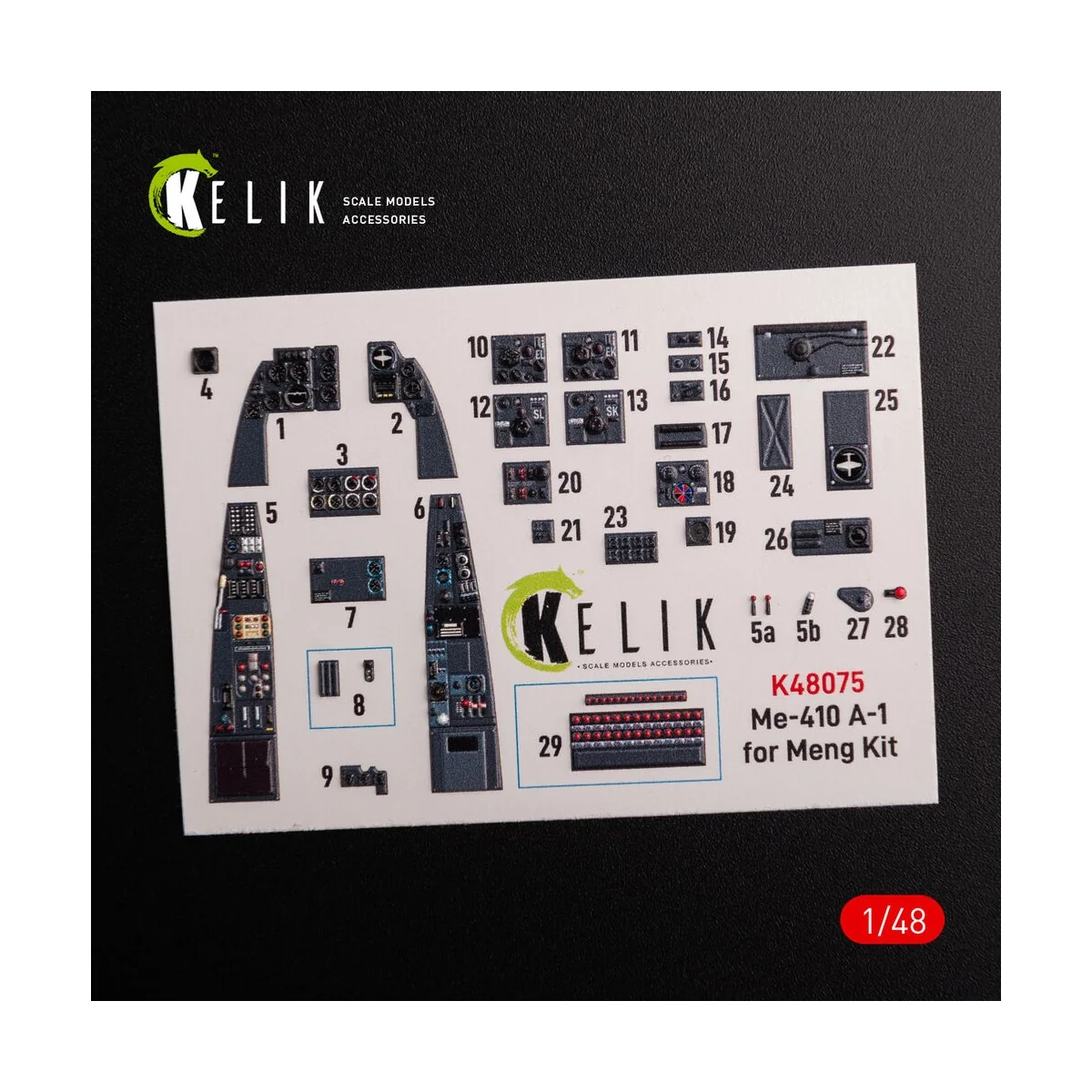 Messerschmitt Me-410 A1 interior 3D decals for Meng Model kit, 1/48...
