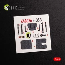F-35B interior 3D decals for Tamiya kit, 1/48 - Kelik K48076 2