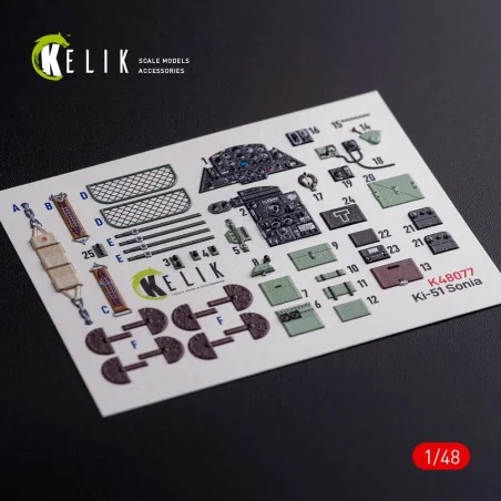 Ki-51 Sonia interior 3D decals for WingsyKits kit, 1/48 - Kelik K48077