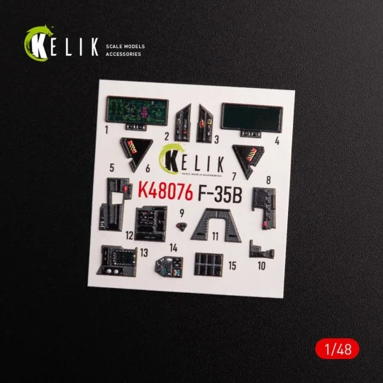 F-35B interior 3D decals for Tamiya kit, 1/48 - Kelik K48076