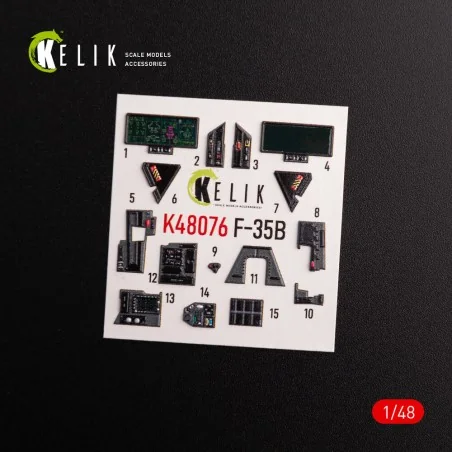 F-35B interior 3D decals for Tamiya kit, 1/48 - Kelik K48076