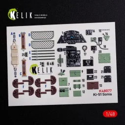Ki-51 Sonia interior 3D decals for WingsyKits kit, 1/48 - Kelik K48077 2