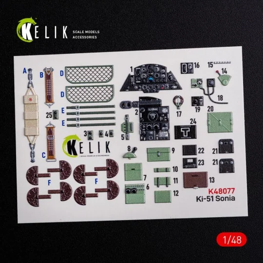 Ki-51 Sonia interior 3D decals for WingsyKits kit, 1/48 - Kelik K48077