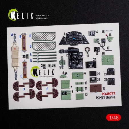 Ki-51 Sonia interior 3D decals for WingsyKits kit, 1/48 - Kelik K48077