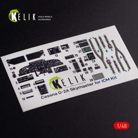 O-2A Skymaster interior 3D decals small version for ICM kit, 1/48 -...