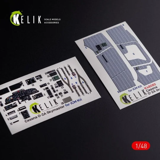 O-2A Skymaster interior 3D decals grey decoration type for ICM kit,...