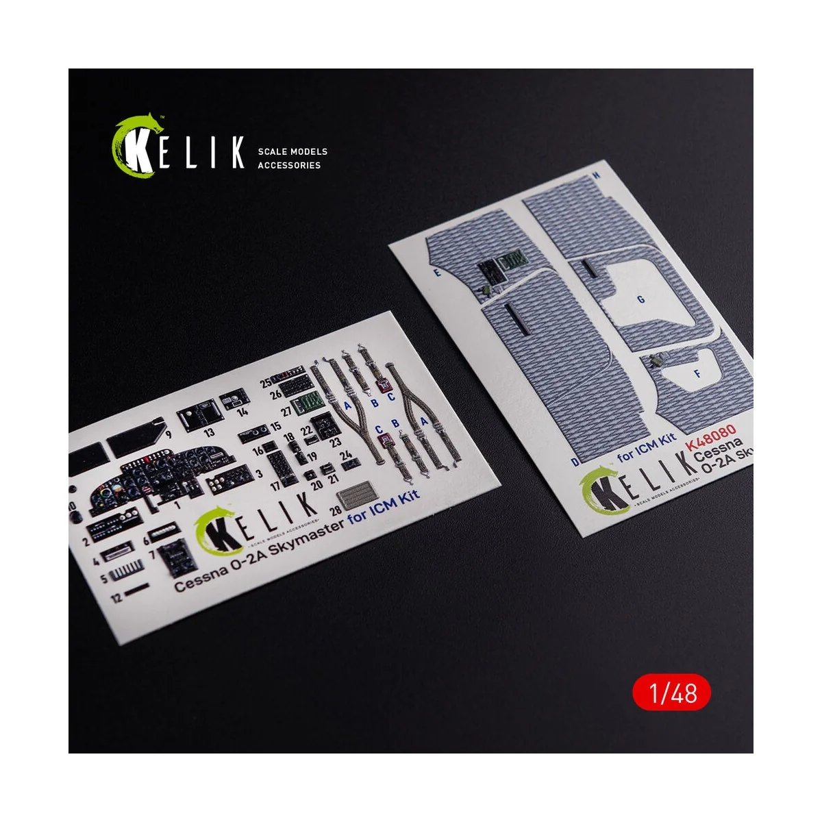 O-2A Skymaster interior 3D decals grey decoration type for ICM kit,...