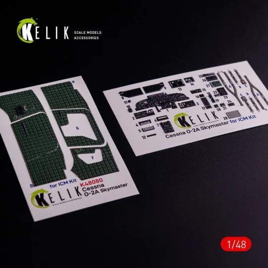 O-2A Skymaster interior 3D decals green decoration type for ICM kit...