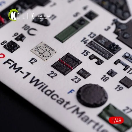 FM-1 Wildcat/Martlet Mk.V interior 3D decals for Tamiya kit, 1/48 -...