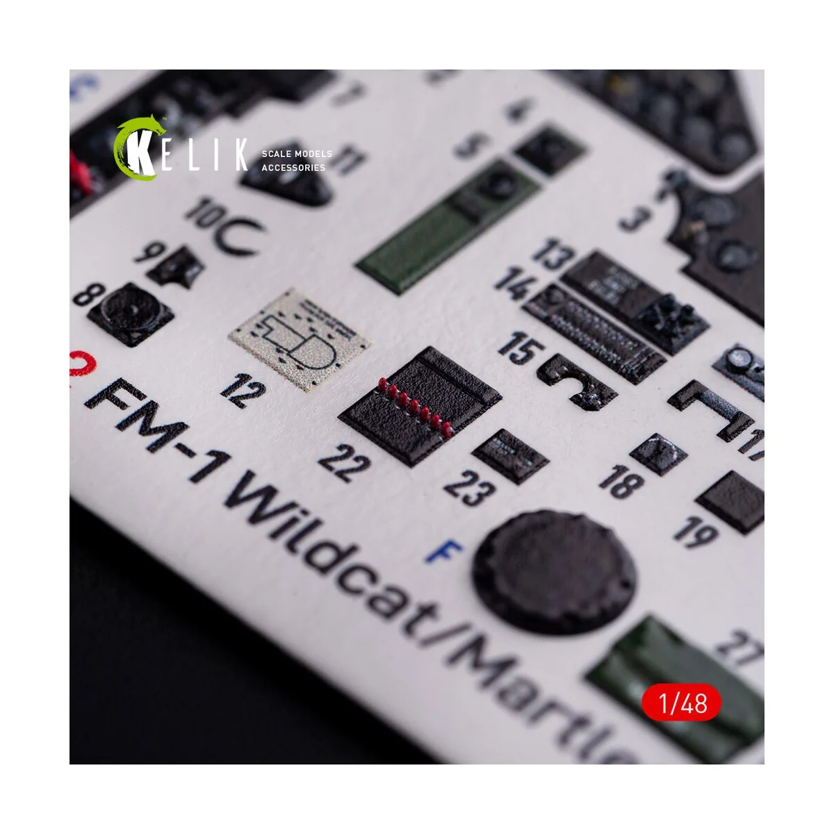 FM-1 Wildcat/Martlet Mk.V interior 3D decals for Tamiya kit, 1/48 -...