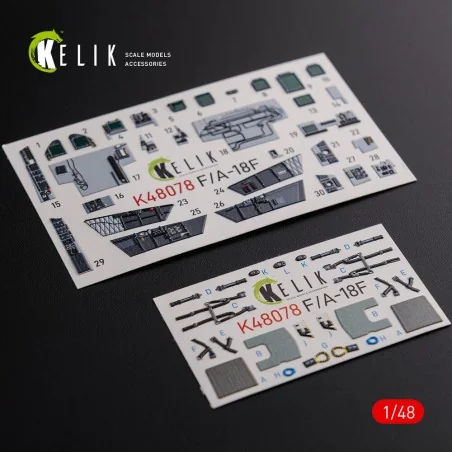 F/A-18F Super Hornet interior 3D decals for MENG kit, 1/48 - Kelik ...