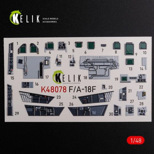 F/A-18F Super Hornet interior 3D decals for MENG kit, 1/48 - Kelik ...